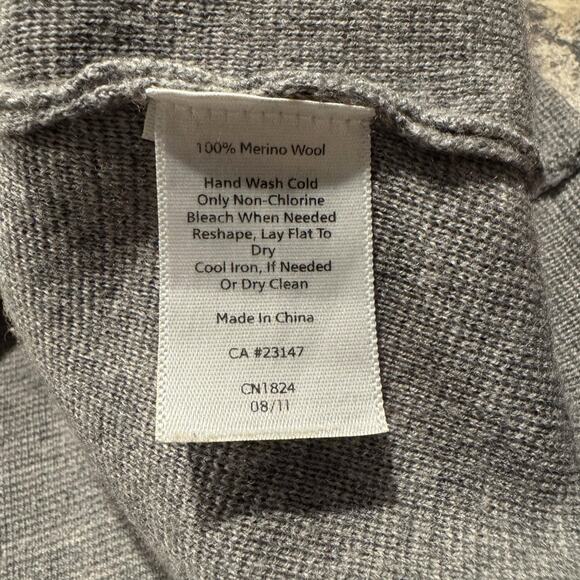 Talbots Womens Sweater Dress Merino Wool Long Sleeve Buttons Gray Size Medium JD - Picture 5 of 6